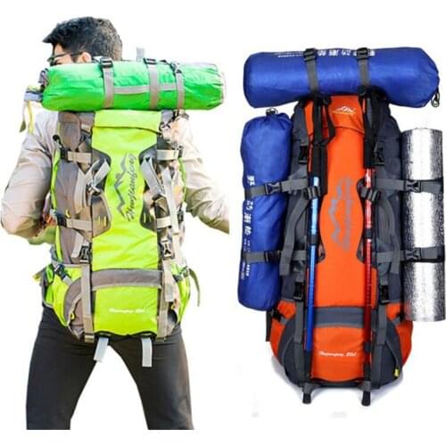 80L Waterproof Sports Tactical Camping Hiking Backpack Luggage Rucksack Bag Large Big Size Mochila Military Dropship#0430