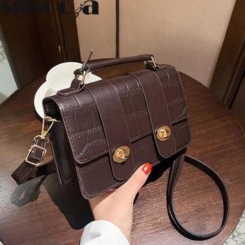 SMOOZA Female Messenger Handbags Retro Single Shoulder Mini Square Bags 2021 New Fashion Solid Color Pu Leather Vintage Bags