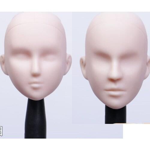 1/6 Female Soldier Head Sculpture White Model Practicing Makeup Head Male Painting Nude Makeup Head Suitable for Plastic Body