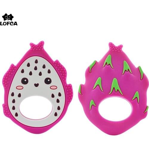 1PC Pitaya Silicone Teether Toys Necklace Accessories Infant Chew Toys Dragon Fruit Silicone Beads Soft teether DIY Baby Teethin