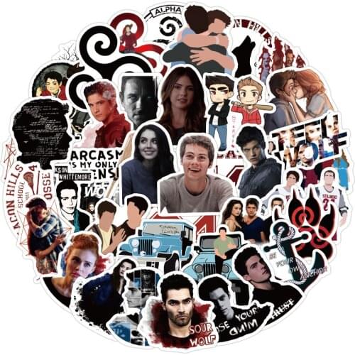 50PCS TV Show Teen Wolf Graffiti Stickers Car Motorcycle Travel Luggage Phone Guitar Laptop DIY Cool Decals Sticker Kids Toys