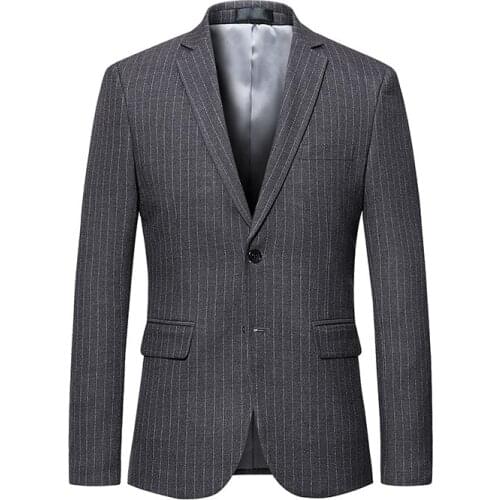 2020 Slim Fit Men Man Blazer Casual Suit Jacket Stylish Striped Blazers High Quality Wedding Formal Wear M-5XL 6XL #999