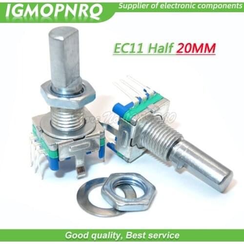 5PCS EC11 20mm Half Handle Rotary Encoder Coding Switch Digital Potentiometer Switch 5 Pin DIY IGMOPNRQ