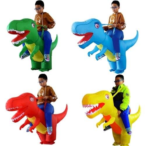 Dinosaur Inflatable Costume Halloween Cosplay T-Rex Fancy Dress Children Ride On Dino Purim party Costumes Kids