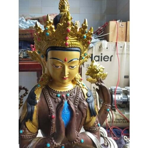 Custom made brass Four-armed Avalokitesvara guanyin statue for Poland temple effective protection One meter