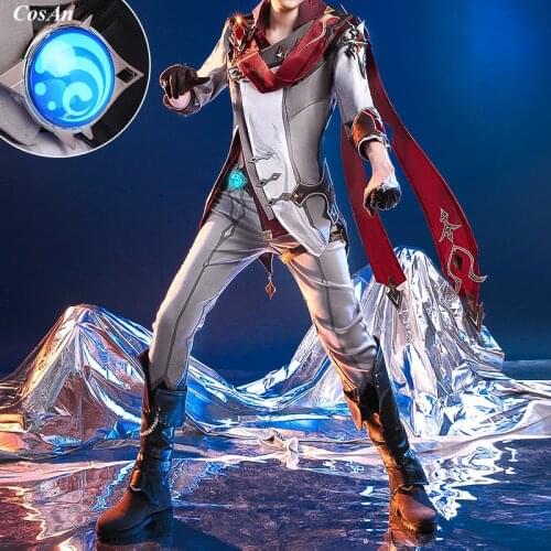Game Genshin Impact Tartaglia Cosplay Costume Mens High Quality Battle Uniform Halloween Activity Party Role Play Clothing S-XL
