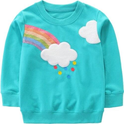 Jumping Meters Baby Girls Sweatshirts Autumn Winter Cotton Clothing Children Cartoon Characters Tops Kids Long Sleeve Shirts