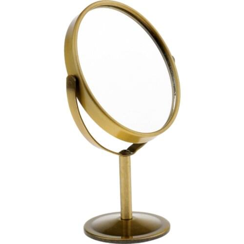 16cm Mini Dual Side Mirror Normal Magnifying Oval Mirror with Metal Stand Table Desktop Decorative Revolving Makeup Mirrors