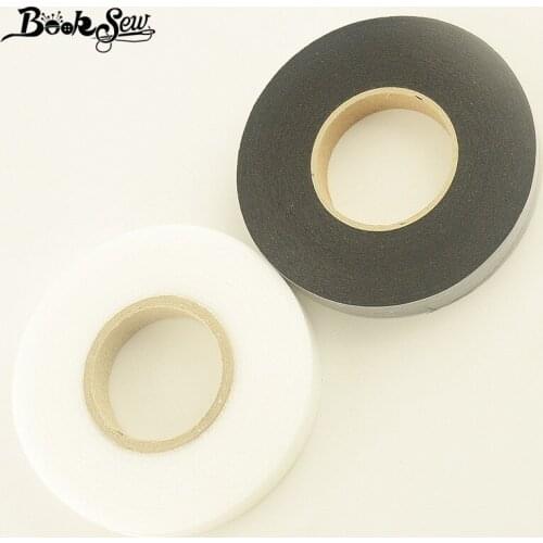 Booksew Double Faced Adhesive Fabric Tape Cotton Synthetic Battings Black White Bags Lining DIY Craft Cloth Width 0.5CM to 3CM