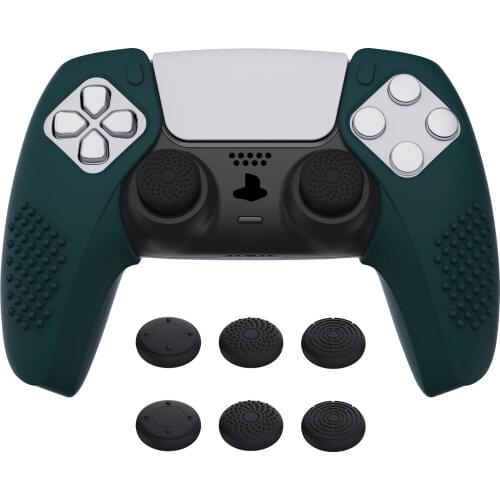 PlayVital 3D Studded Edition Ergonomic Soft Silicone Case Grips Rubber Protector Skins with 6 Thumbstick Caps for PS5 Controller