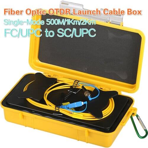FC/UPC to SC/UPC Single-Mode 500m 1km 2km OTDR Launch Cable Box 1310/1550nm Fiber Optic OTDR Tester Box
