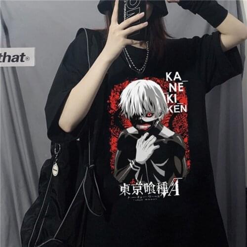 Oversized T-Shirt Tokyo Ghoul Harajuku Unisex Short-sleeved Women T-shirts Streetwear Vintage Shirt Clothes Punk T Shirt