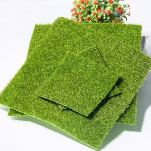 1Pc Artificial Grassland Simulation Moss Lawn Turf Fake Green Grass Mat Carpet DIY Micro Landscape Garden Home Floor Decor