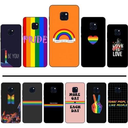 LGBT color rainbow Black TPU Soft Phone Case Cover For Huawei Mate 9 10 20 Pro lite 20x nova 3e P10 plus P20 Pro Honor10 lite