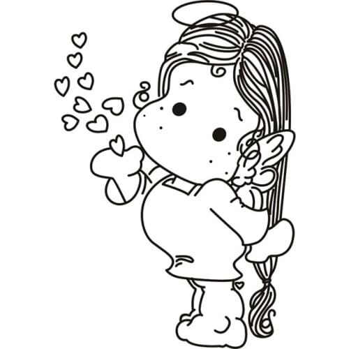 Girl Metal Cutting Dies or Transparent Clear Stamp for DIY Scrapbooking/photo album Decorative Card making