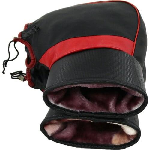 Motorcycle Grip Handlebar Muff Handlebar Pu Leather Muff Warmer Thermal Cover Glove Pair Waterproof ColdProof Windproof top sale