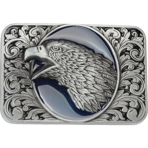 The bottom of the flower open the mouth of the eagle belt buckle