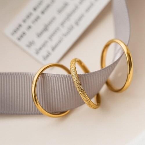 2021 New Classic Titanium Steel Gold Three Rings For Woman Fashion Finger Jewelry Party Girls Temperament Ring