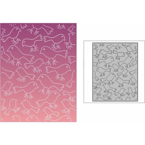 New Spotted Little Birds Background Plate Craft Embossing Mold 2021 Metal Cutting Dies for DIY Scrapbooking Album Card Making
