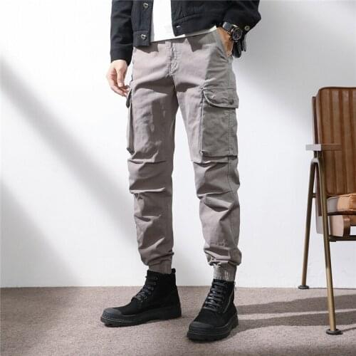 2021 Autumn Winter New Men Multi-pocket Overalls Fashion Harem Pants Stretch Loose and Comfortable Casual Pants Male Brand