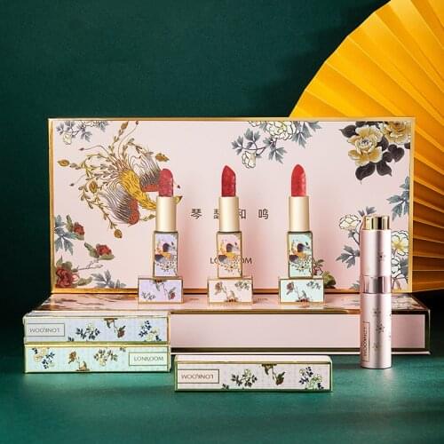 Perfume Lipstick Gift Box Net Red National Style High-end Gift 6 Ideas Ancient Charm Pattern Elegant Noble Replacement Design