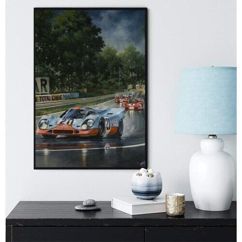 24 Hours Of Le Mans Racing Car Poster On Canvas Print Nordic Poster Wall Art Picture For Living Room Home Decoration Frameless