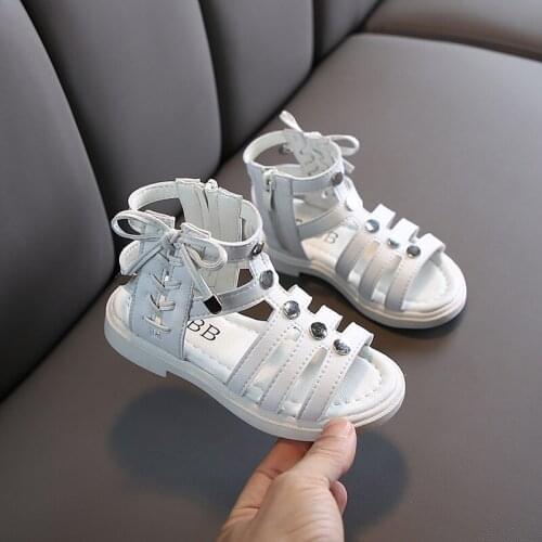 Hot Sell Summer Fashion Roman Boots High-top Girls Sandals Kids Gladiator Sandals Toddler Child Sandals Girls Side Zipper Shoes