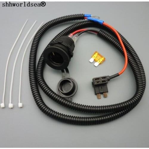 Shhworldsea 1set 1M 1.5mm2 Car Cigarette Cigar Lighter Socket 12V Extension standard Fuse Tap Holder Lead
