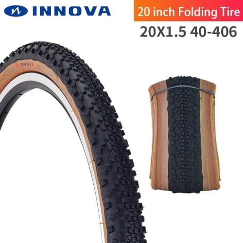 INNOVA Super Light Durable Non-slip 20x1.5 40-406 Folding Tire Yellow Edge Bicycle Tire For Foldable Bicycle BMX 20inch Tires