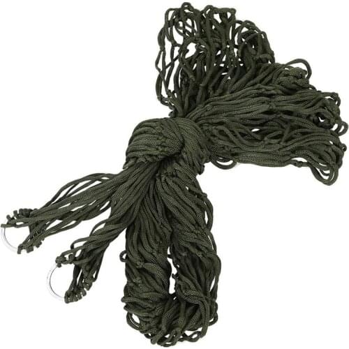Deep Green Nylon Hammock Hanging Mesh Sleeping Bed Swing Outdoor Camping Travel