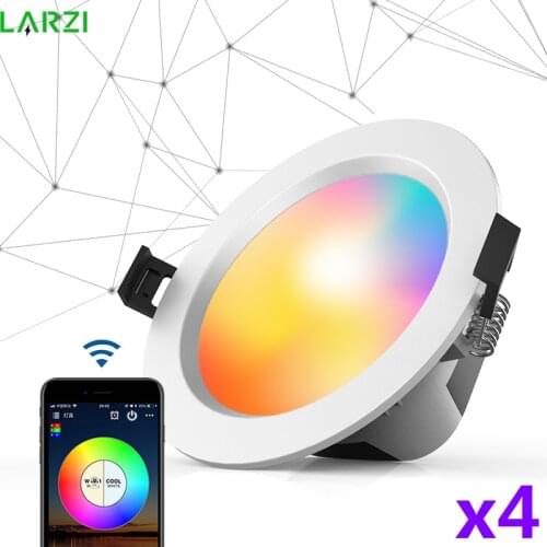 4pcs/lot Bluetooth Smart LED Downlight Dimming Round Spot Light 5W 9W RGB Color Changing Warm Cold light Work With 110V 220V