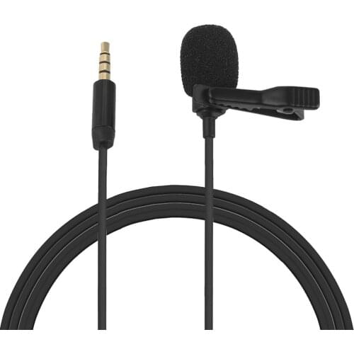 Omni-directional Electret Condenser Lavalier Microphone with 3.5mm TRRS 6m Cable for Studio Recording Meeting Photography