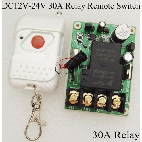 Lighting Switches Input DC 12V-24V Wide Range Voltage Receiver 30A Remote Control Switches Light Lamp LED Power Remote ON OFF