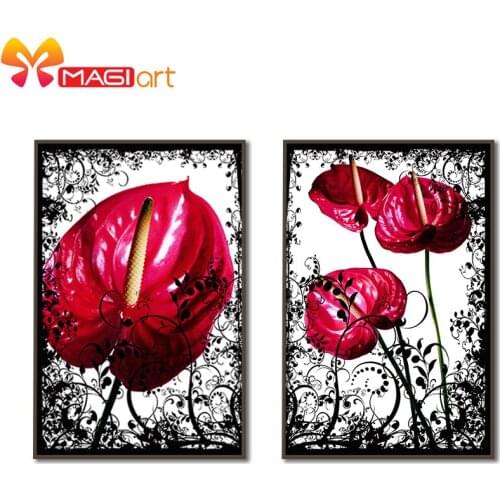 Cross stitch kits Embroidery needlework sets 11CT water soluble canvas patterns 14CT Oil painting saffron like a palm-NCMF117