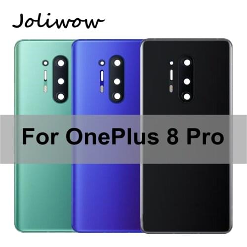 For OnePlus 8 Pro Back Battery Cover Door Rear Glass For Oneplus 8Pro Battery Cover 1+8 pro Housing Case with Lens