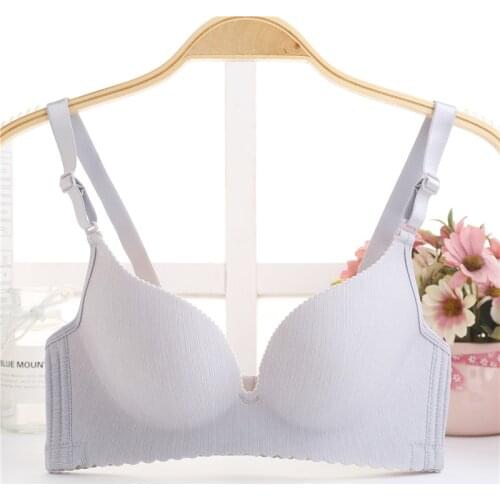 Free Shipping Super Push Up Smooth One-Piece Seamless Wireless Simple Seamless Five Colors Sexy Bra 70B-85B Push Up Bras Women