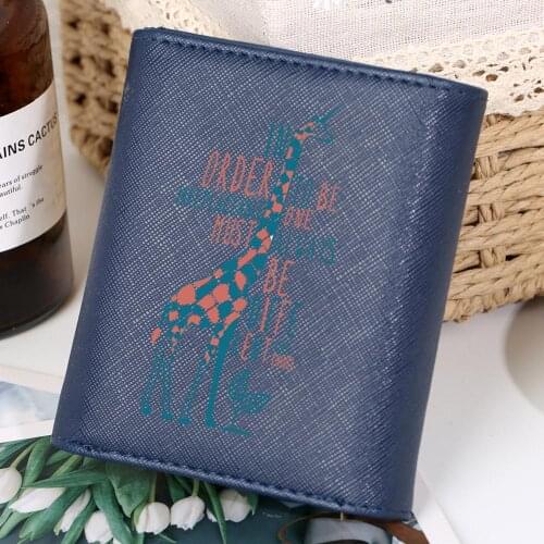 Womens Short Wallet Giraffe Female Moneybags Coin Animal Purse Card Holder Pouch Three Fold Wallet Bags for Women Cartera 2020