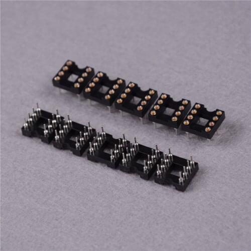 10pcs New Arrive Round Hole 8 Pins 2.54MM DIP DIP8 IC Sockets Adaptor Solder Type 8 PIN IC Connector