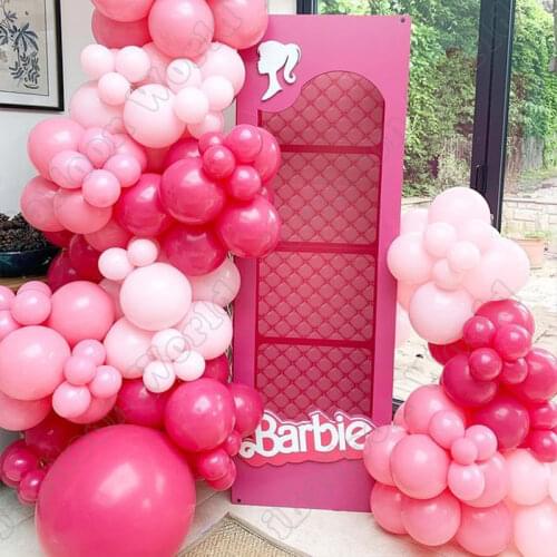 Wedding Birthday Party Decor Double Maca Pink Latex Balloon Garland Hot Pink Balloon Arch Kit Baby Shower Event Decoration