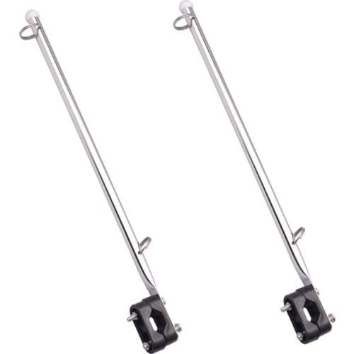 2 pieces marine-made Stainless Steel Rail Mount Boat Pulpit Staff (7/8" - 1 1/4") , boat yacht marine flagpole