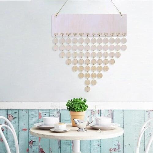 2019 DIY Wooden Calendar Birthday Reminder Special Date Record Sign Blank Planner Board Home Wall Hanging Calendario Decor Gift