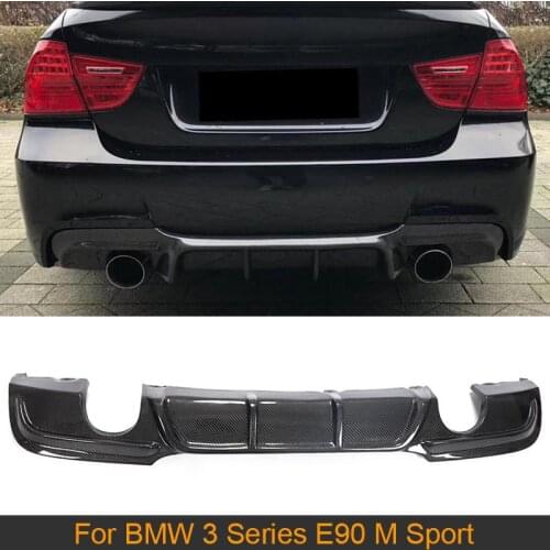 Car Rear Bumper Diffuser Lip Spoiler For BMW 3 Series E90 M Sport 325i 335i 2009 - 2012 Rear Bumper Diffuser Lip Carbon Fiber