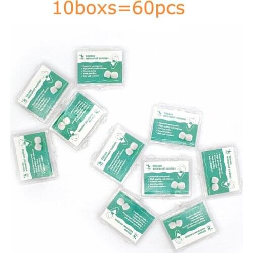 Ear Plugs Noise Reduction Anti-noise Earplugs Silicone Soft Waterproof Swimming Travel Sleep Learn Soundproof Quiet 10Boxs=60pcs