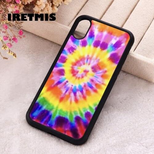 Iretmis 5 5S SE 2020 Phone Cover Case for iPhone 6 6S 7 8 Plus X Xs XR 11 12 Mini Pro Max Silicone TPU Tie dye fun