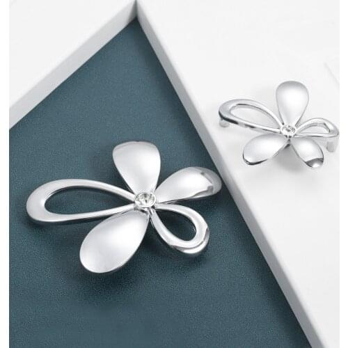 Zinc Alloy Flower Glass Crystal Drawer Pulls Handles Door Cabinet Pulls Kitchen Bedroom Furniture Knob Hardware 64mm/96mm