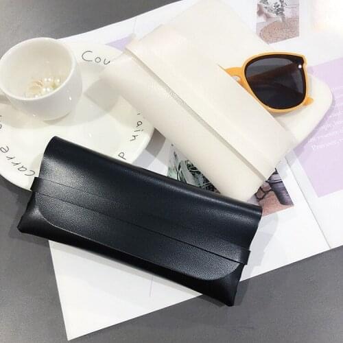 Fashion Men Women Portable Glasses Case Eyeglass Box Holder Eyewear Accessories Magnetic PU Leather Protective Fold-able Sunglas