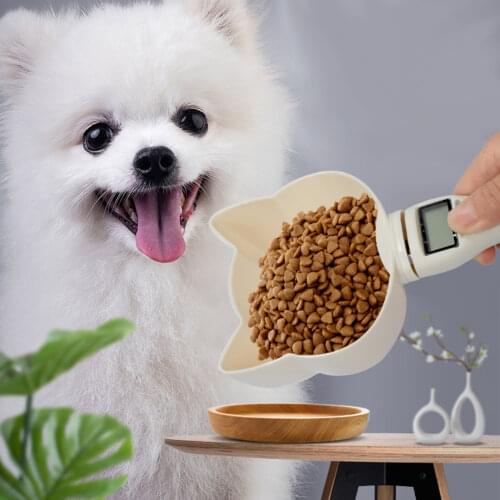Electronic Pet Food Measuring, Spoon Scale, Measuring Spoon, Cat Dog Scale Cup, Kitchen Scale, Digital LCD g/ml/oz Weighing