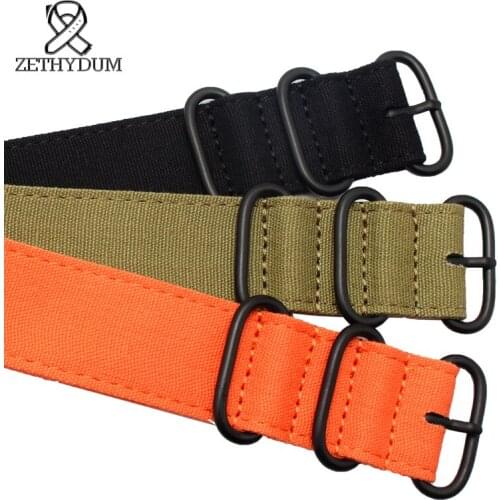 Canvas long custom bracelet Watch Strap 20 22 24 26mm sport black army green watchband watch accessories pin clasp