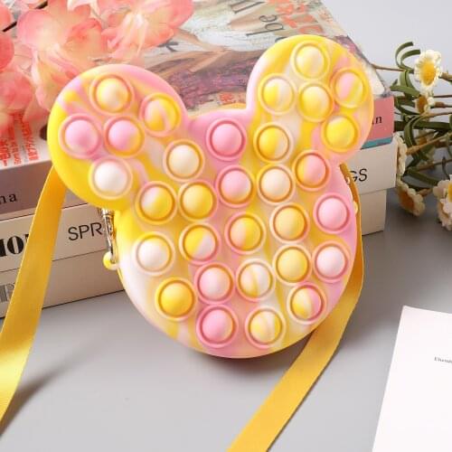 50 Pcs Disney Mickey Kawaii Bag Fidget Toys Push Bubble Antistress Relief Squeeze Toys for Children Simple Dimple Girl Gifts