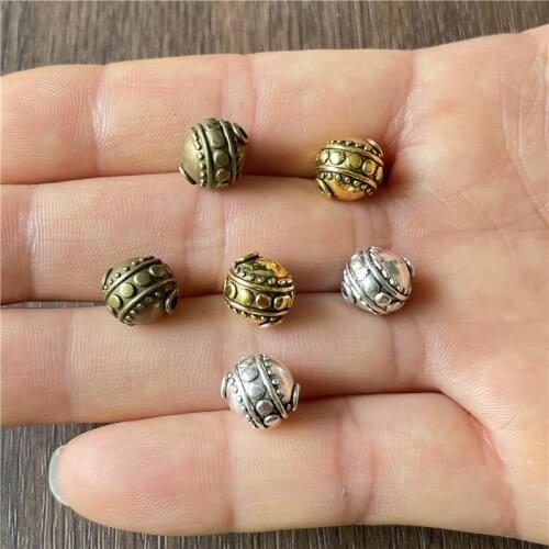 JunKang 10pcs 10mm 3 color metal alloy spacer beads DIY bracelet necklace jewelry moon connector jewelry accessories